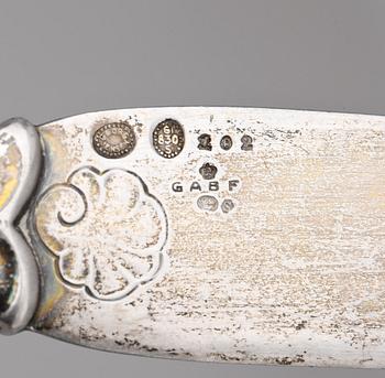 PARTI SILVER, 15 delar, bl a en kniv Georg Jensen, Danmark, 1900-talets första hälft. Totalvikt ca 330 gram.