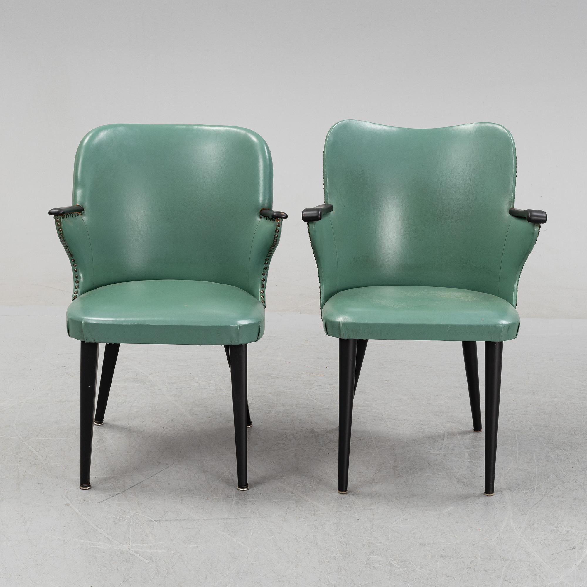 A pair of armchairs, mid 20th Century.