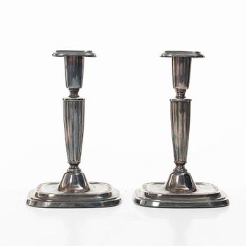 A pair of sterling silver candlesticks, C.G.Hallberg, Stockholm, Sweden, 1959.