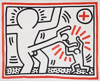 Keith Haring, "Three Lithographs: one plate".