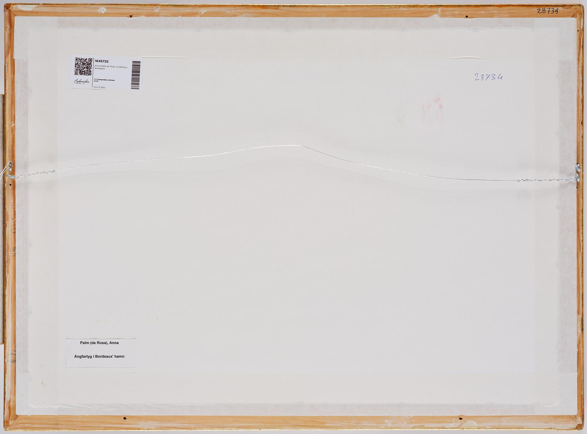 Anna Palm de Rosa, Steamship in Bordeaux.