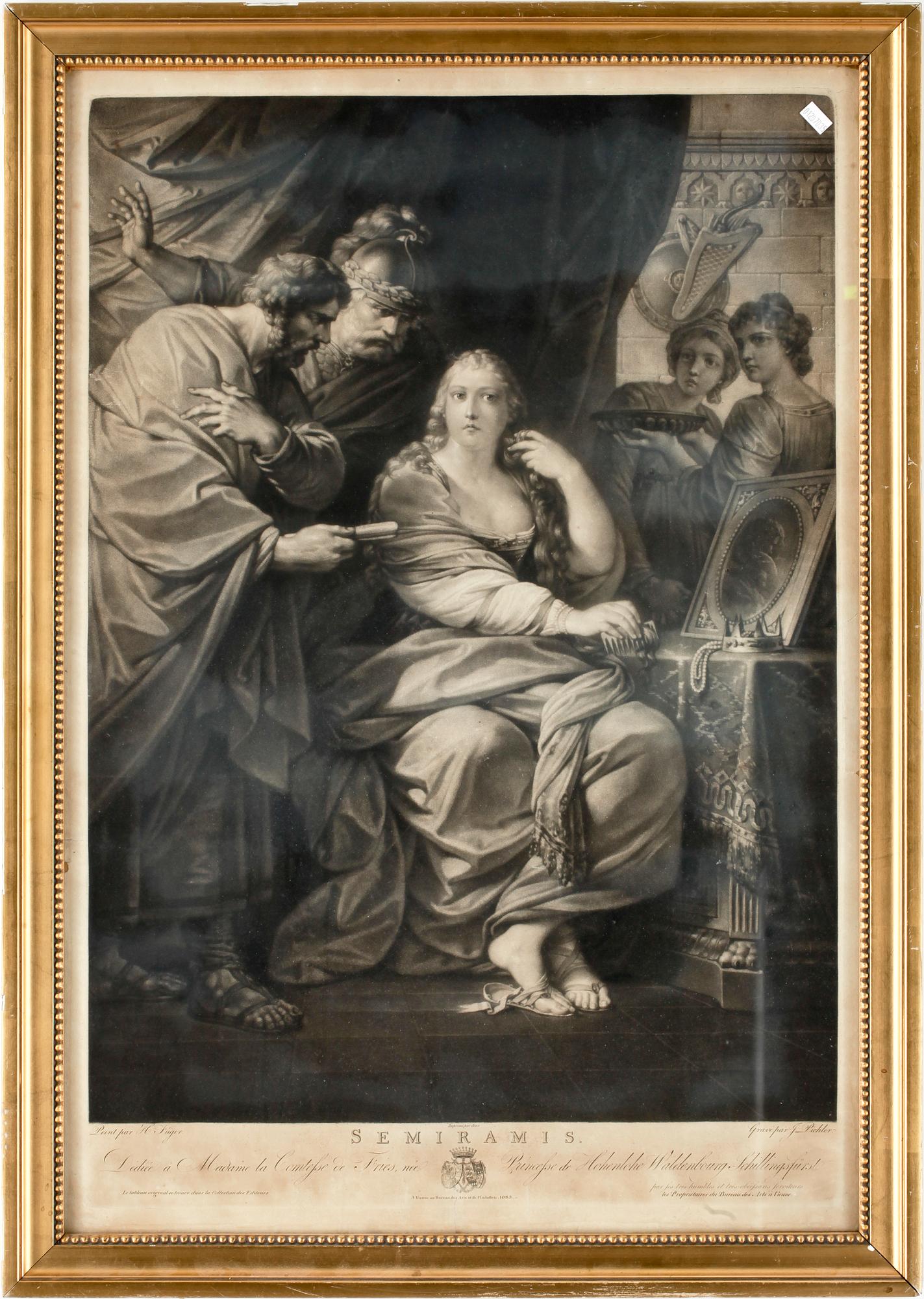 HEINRICH FRIEDRICH FÜGER, efter, kopparstick, gravör J. Pichler, senare avdrag, 1800-tal.