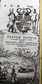 KARTA, Danmark. J B Homann. 1710.