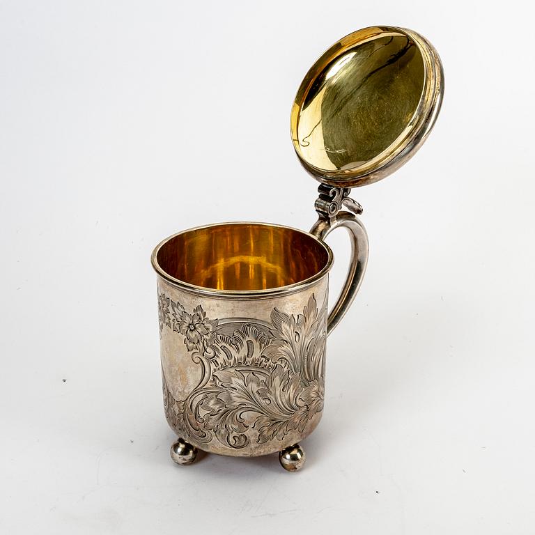 Stop barockstil silver St Petersburg oidentifierade stämplar sent 1800-tal.