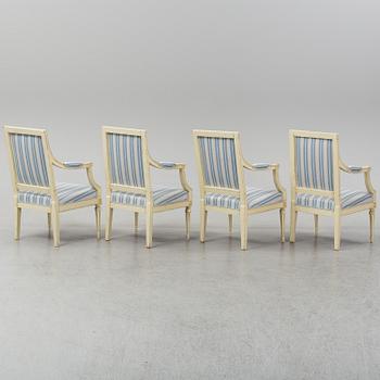 Four late 18th century Gustavian armchairs.