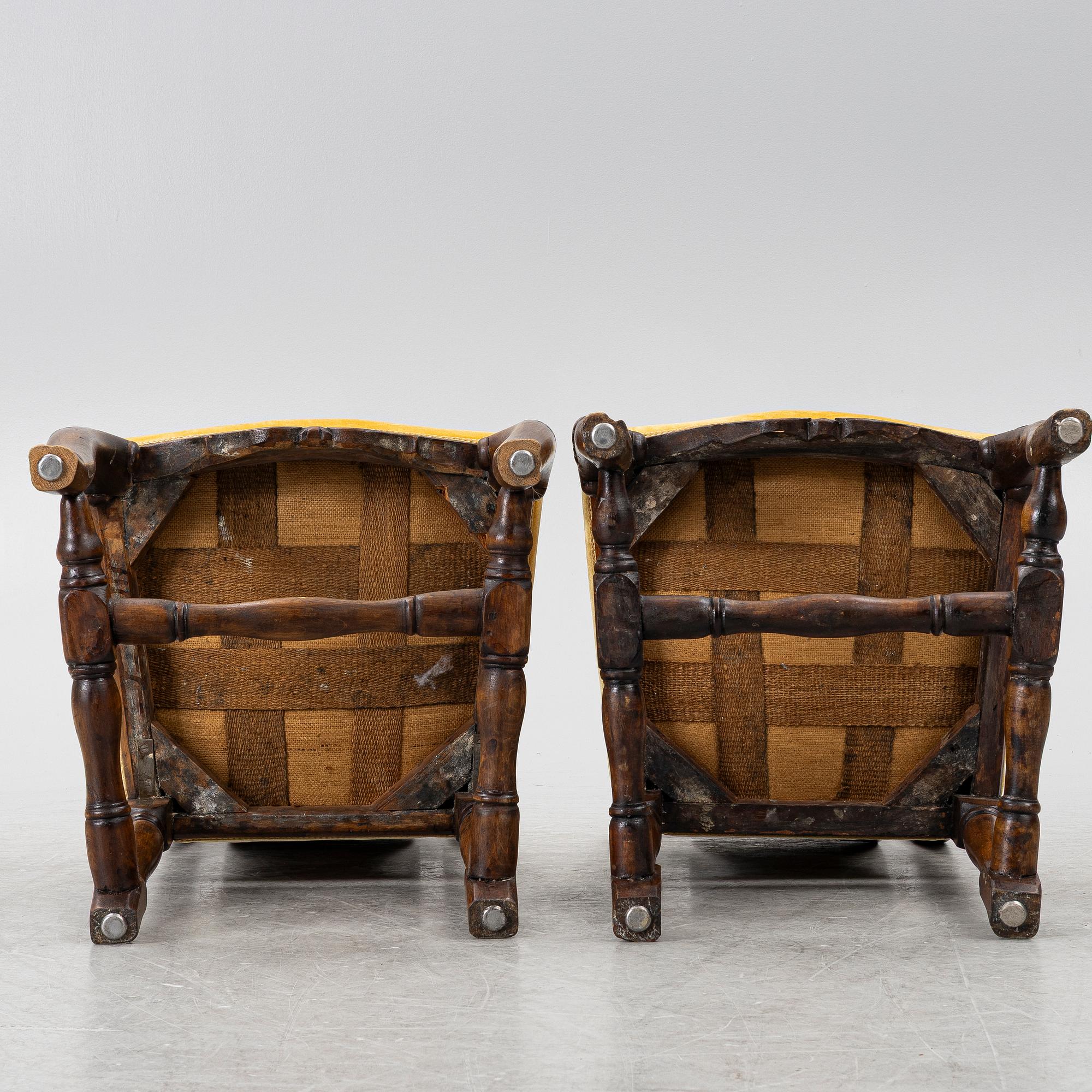 A pair of Late Baroque Chairs, a. mid-18th century.