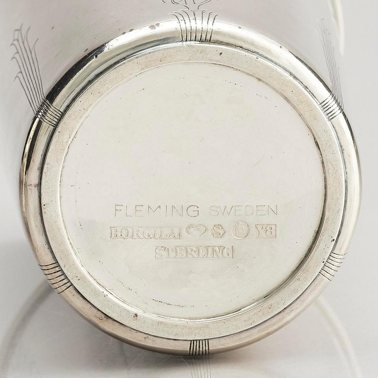 Atelier Borgila, a sterling silver coctailshaker, design Erik Fleming, Stockholm, Sweden 1949.