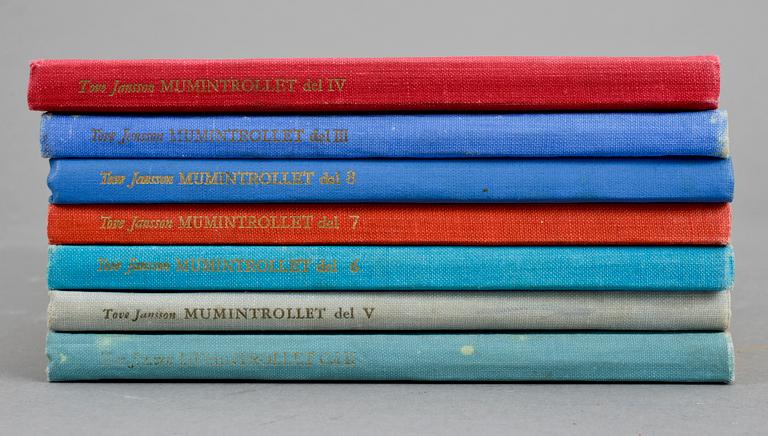 BÖCKER, Mumintrollet 1-8, Gebers, bl a 1957.