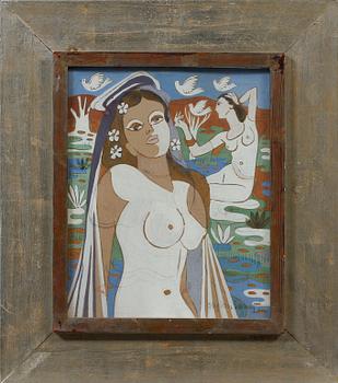 ALY BEN SALEM, gouache, signerad.
