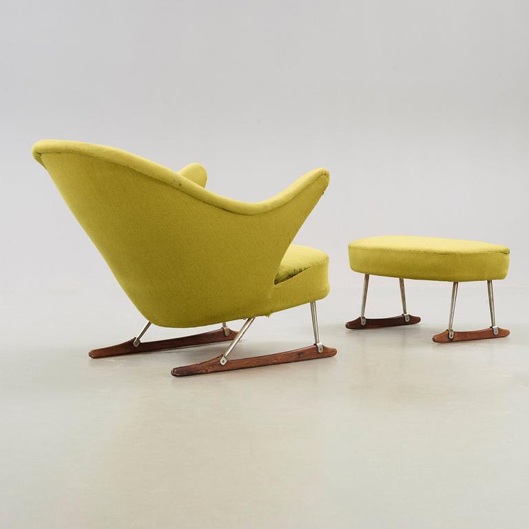 Børge Mogensen, an easy chair with ottoman, Tage M Christensen & Co, Denmark 1950's.