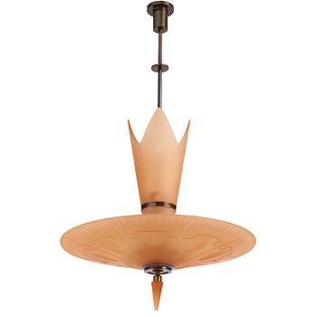 281. Harald Notini, a ceiling lamp, model "6544", Arvid Böhlmarks Lampfabrik, Sweden 1930s.