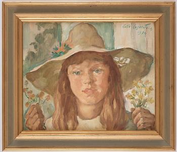 Lotte Laserstein, Girl in Straw Hat.