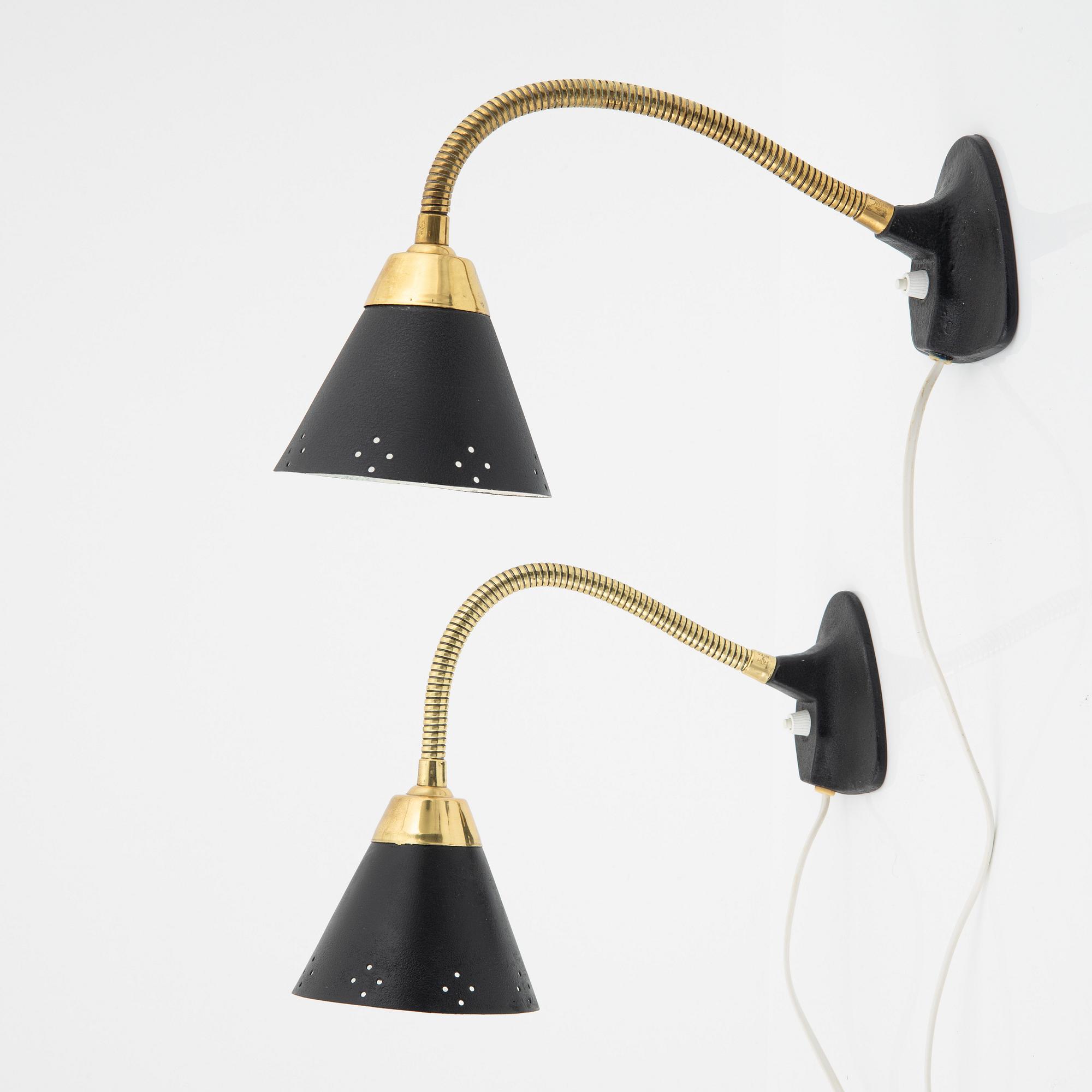 Vägglampor, ett par, Ewå, Värnamo, 1900-tales mitt.