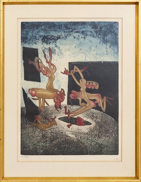 Roberto Matta, a set of eight etchings in colour, signed and numbered 21/100.
