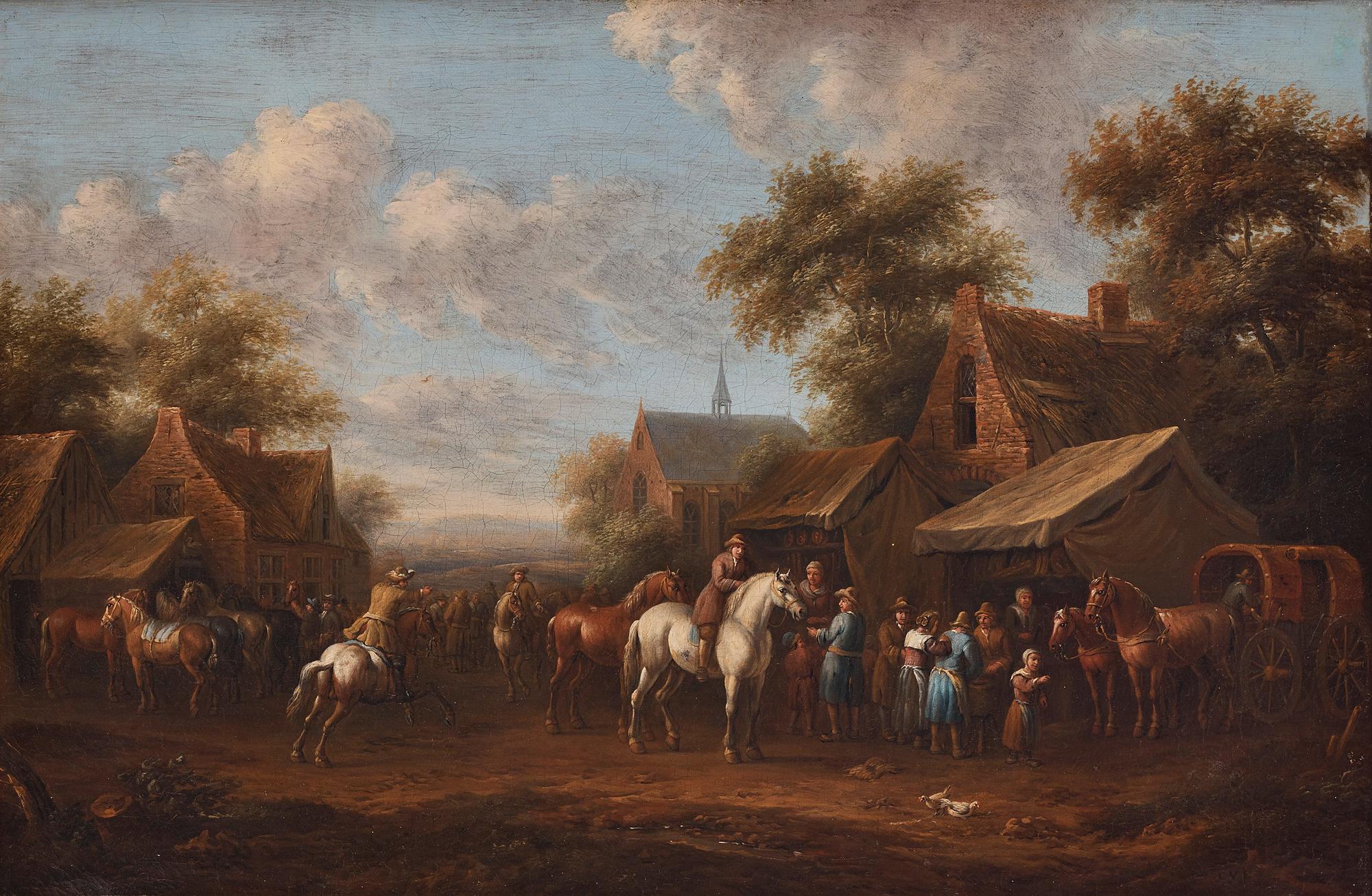 Carel van Falens Tillskriven, Utanför värshuset.