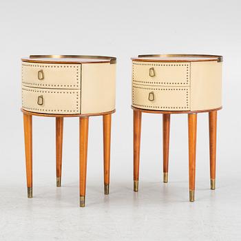 Sängbord, ett par, Halvdan Petterssons Möbelfabrik, Tibro, 1900-talets mitt.