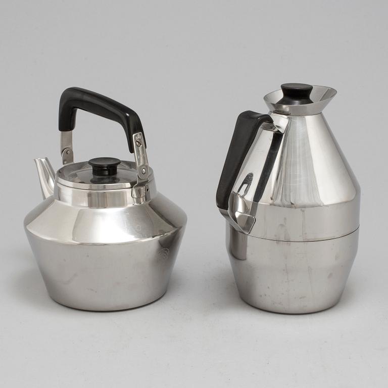 SIGVARD BERNADOTTE, kaffe- och tekanna, rostfritt stål och bakelit, Moderna Kök, 1900-talets mitt.