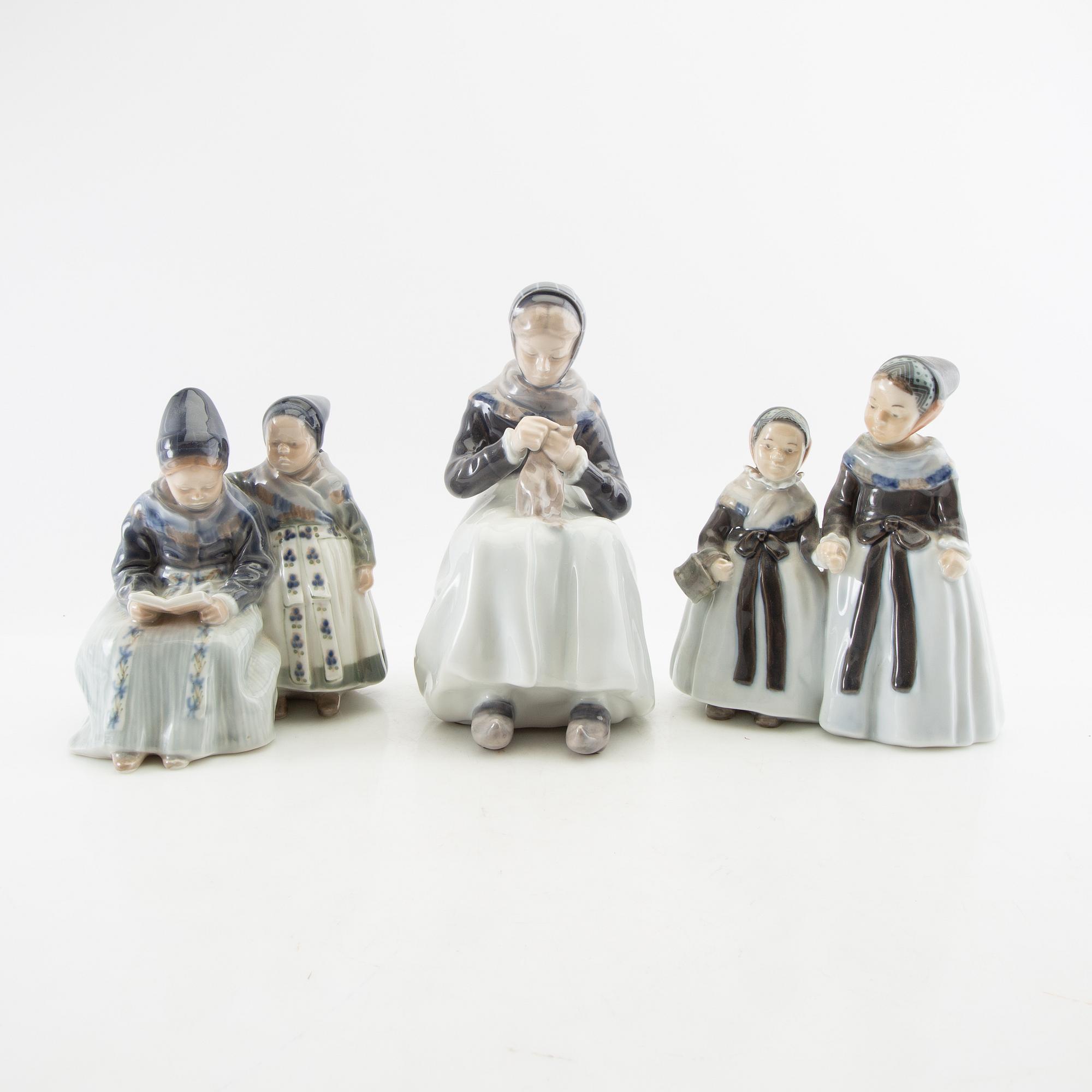 Figurines 3 pcs Royal Copenhagen mid/second half of the 20th century porcelain.