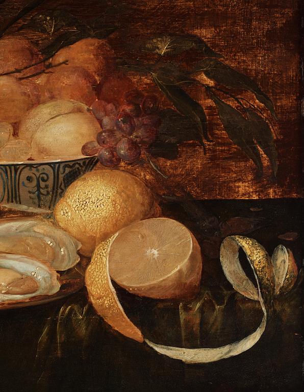 Jan Davidsz. de Heem, period copy, Still Life with Oysters, Fruits, and Kraak Porcelain Dish.