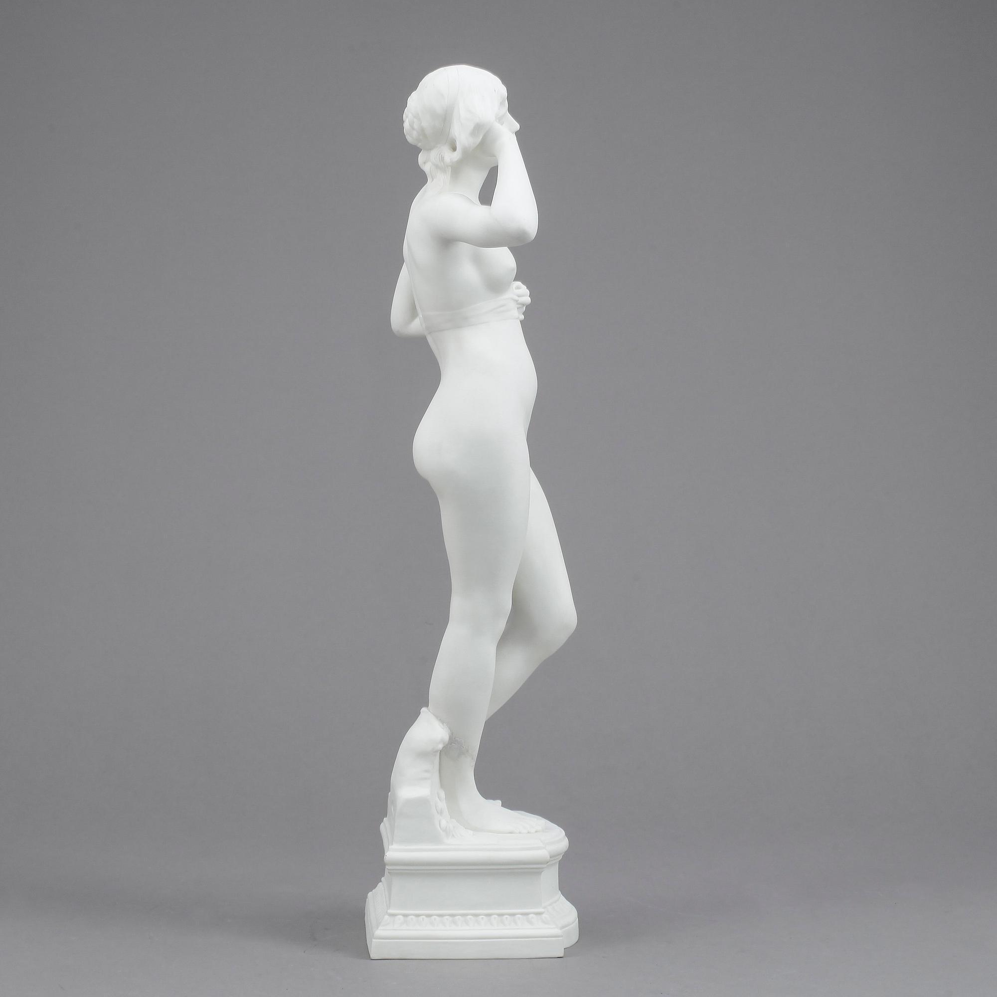 SKULPTUR, parian, efter Per Hasselberg, Gustavsberg.