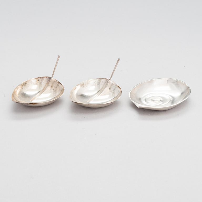 Tapio Wirkkala, three sterling silver bowls, Kultakeskus, Hämeenlinna 1959 and 1969.