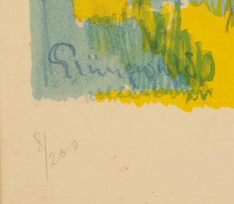 Isaac Grünewald, lithograph in colours, signed 8/200.