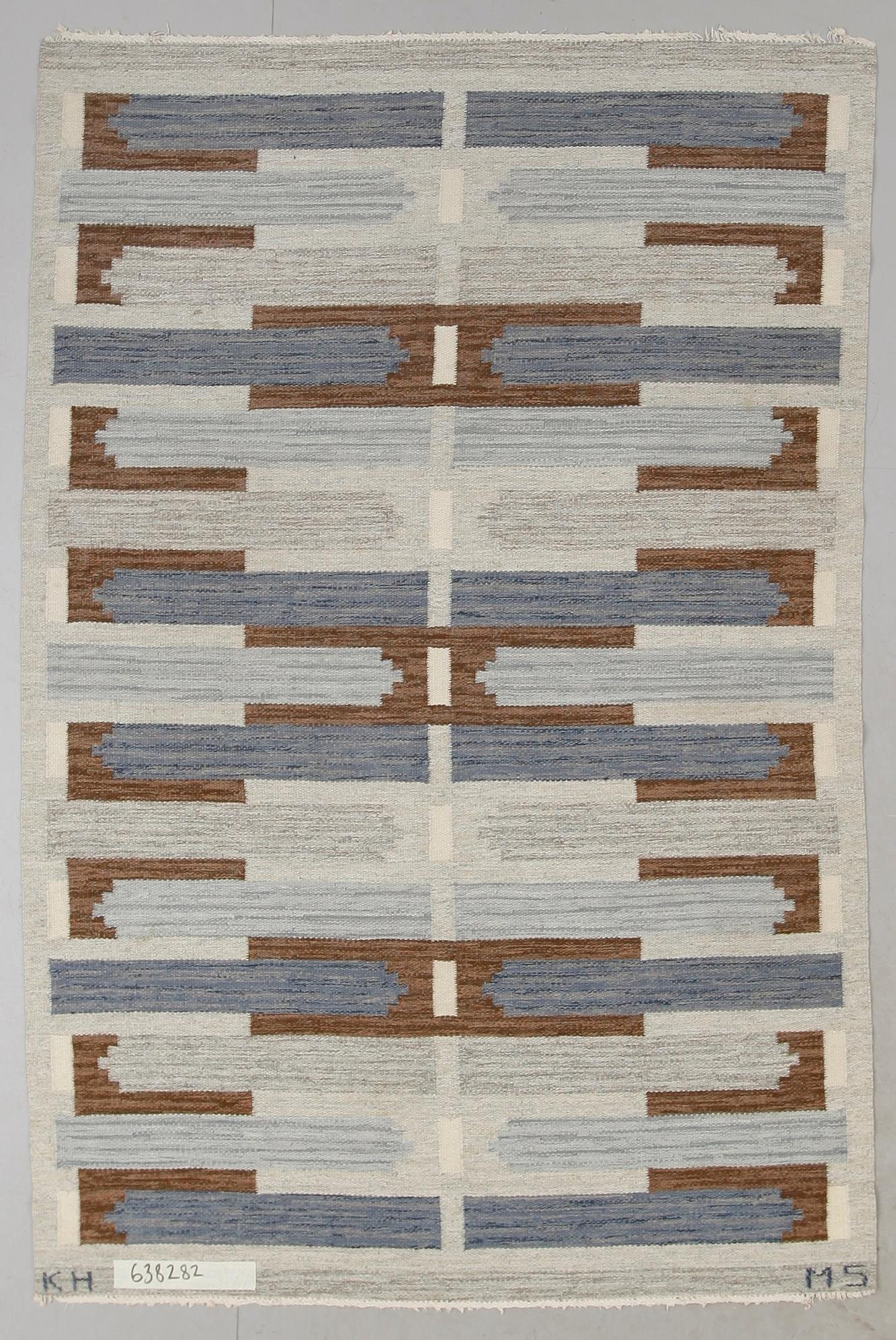 MATTA, rölakan, signerad MS KH (Maj Svanström, Klockargårdens Hemslöjd, Tällberg). Ca 222 x 149 cm.