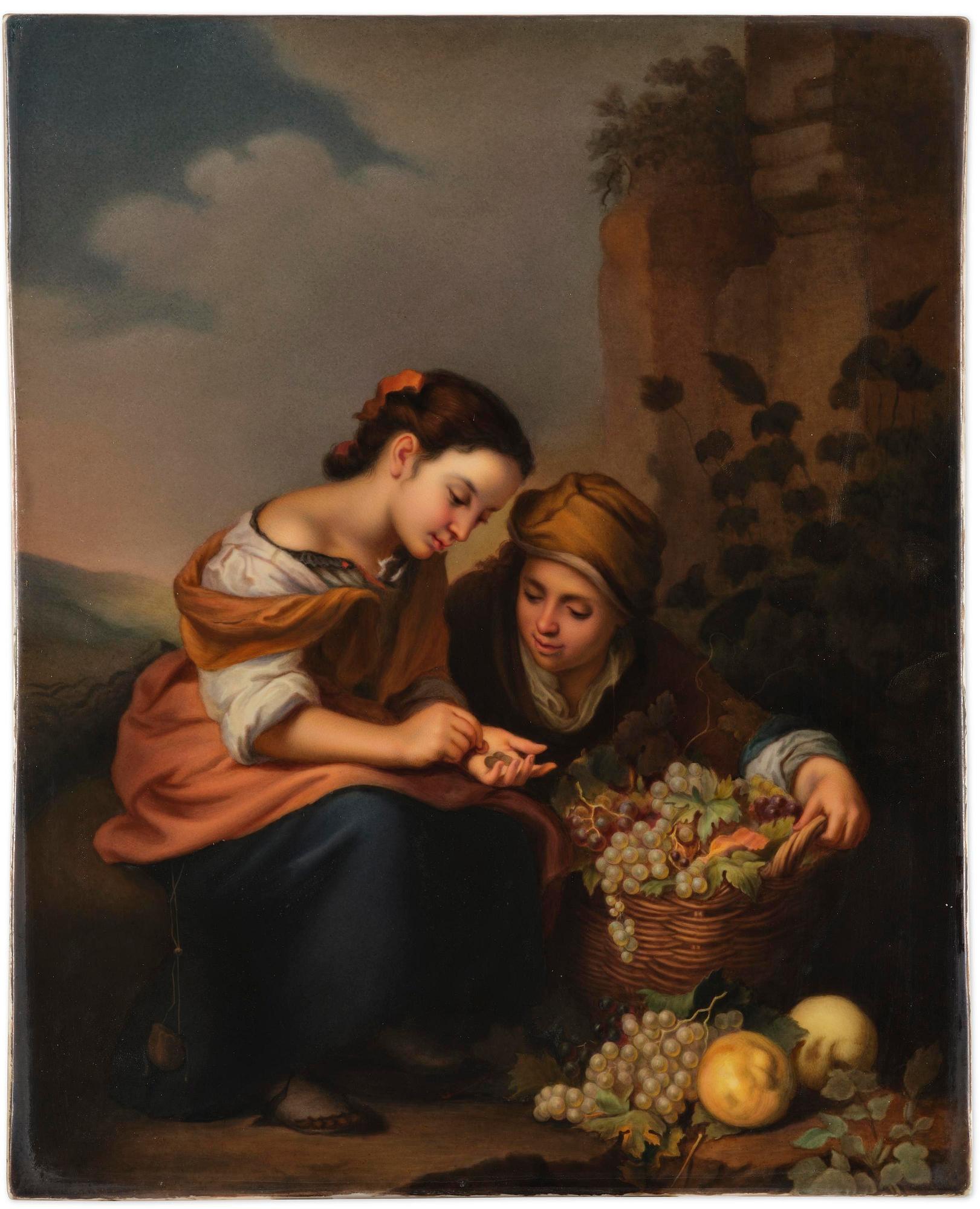 Bartolomé Esteban Murillo, efter, "Den lilla fruktförsäljaren", Berlin, KPM.