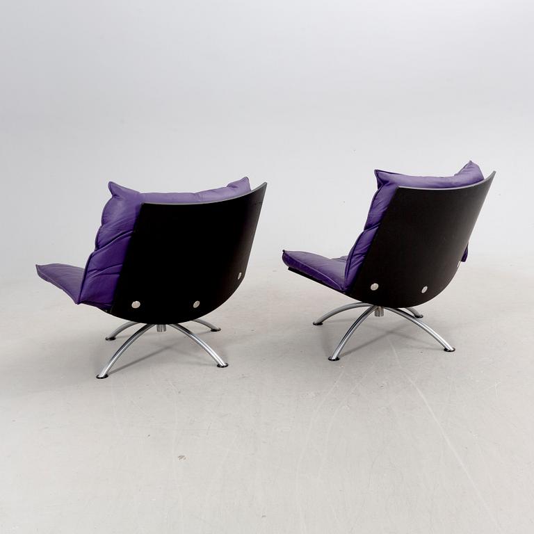 A pair of Tom Stepp "Primetime" easy chairs, Fredericia, Denmark.