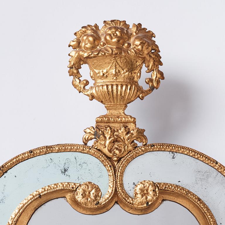 A Swedish late Baroque mirror in the manner of Burchardt Precht (active in Stockholm 1674-1738).