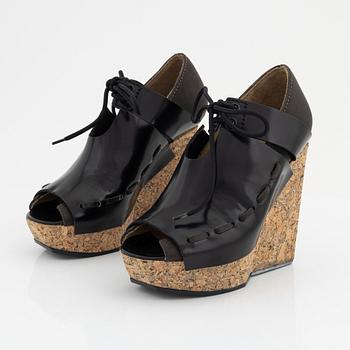 ACNE, a pair of 'Halo' wedge sandals, size 37.