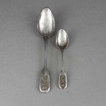 MATSKED SAMT TESKED, silver, St Petersburg 1896. Vikt tot ca 121 gram.