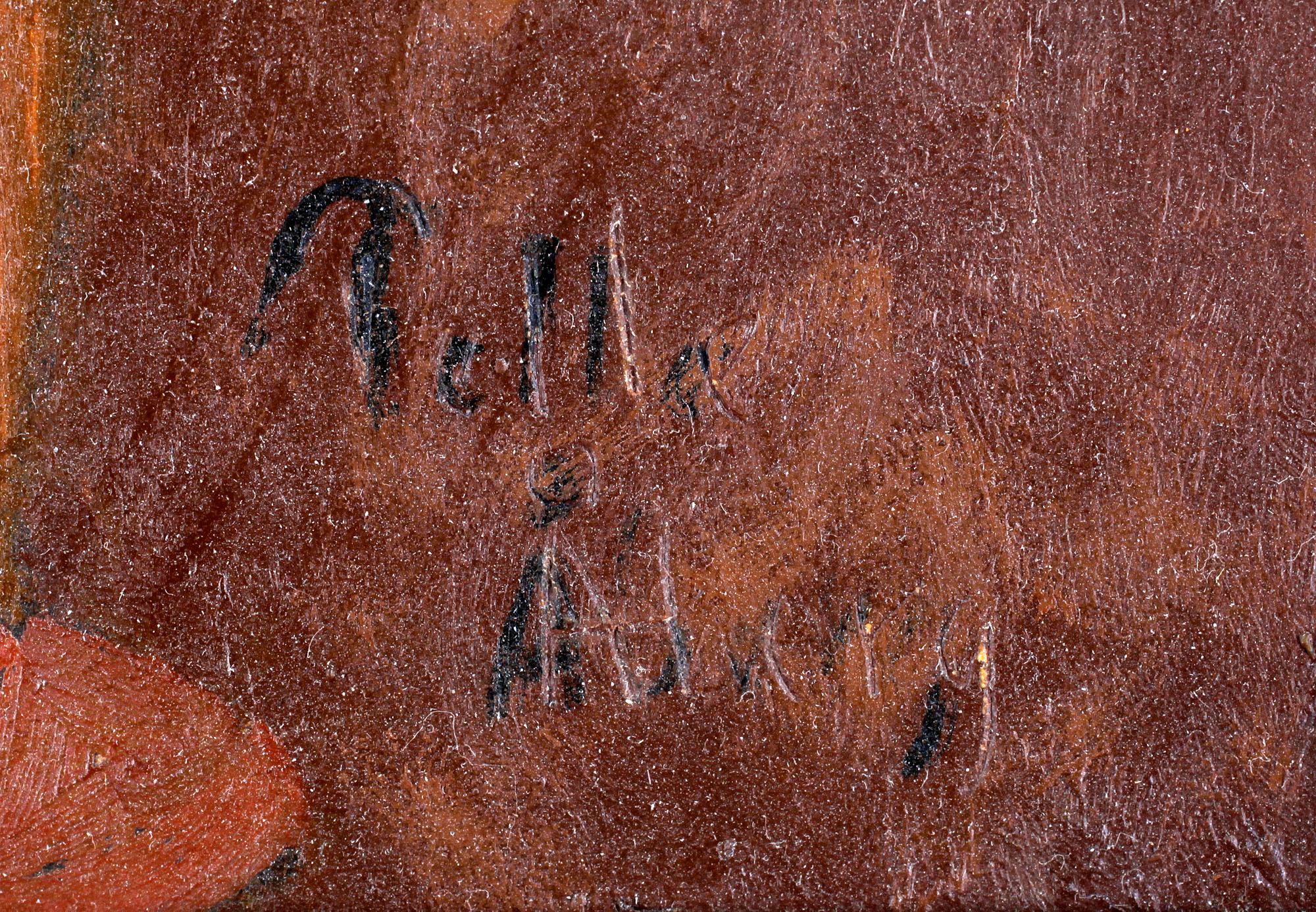 PELLE ÅBERG, olja på pannå, sign.