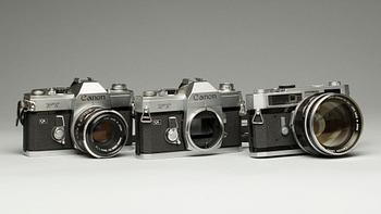 KAMEROR, 3 st, Canon 7, Canon FT, Canon FT. Japan, 1900-talets andra hälft.
