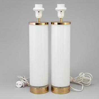 A pair of glass table lights from Bergboms, 1960's/70's.