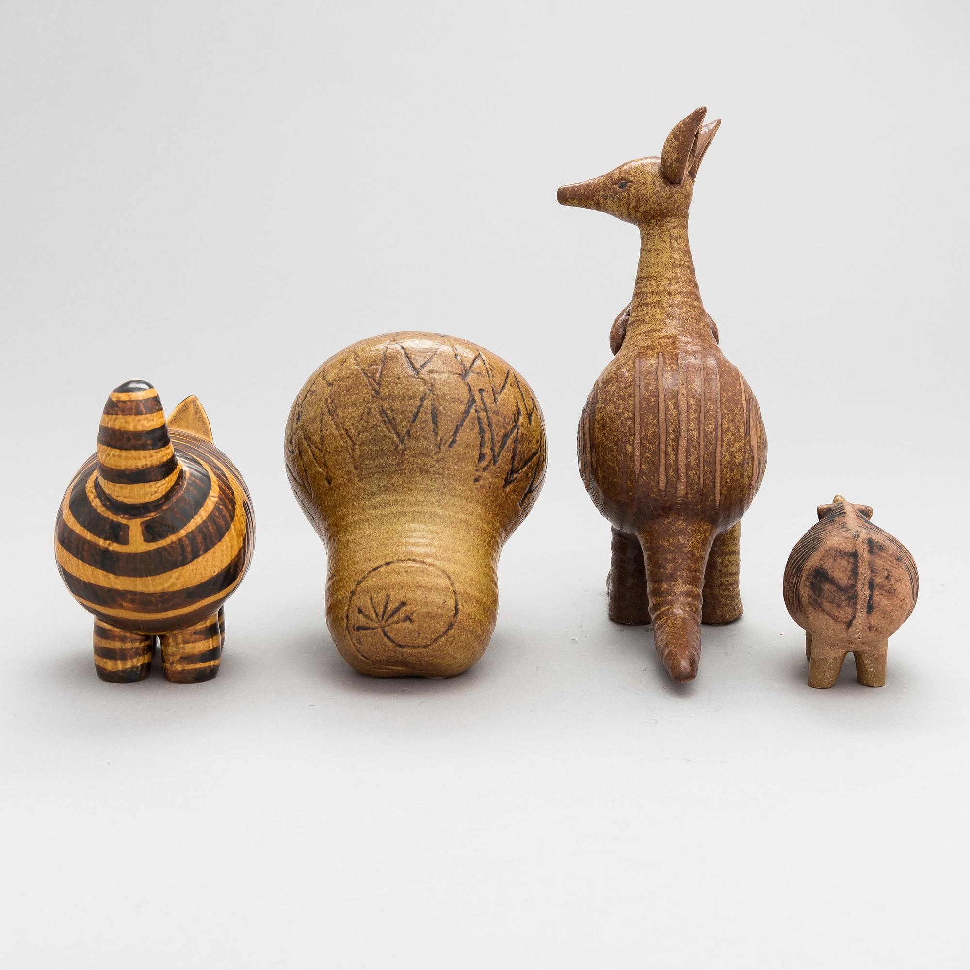 Lisa Larson, four stoneware figurines for Gustavsberg.