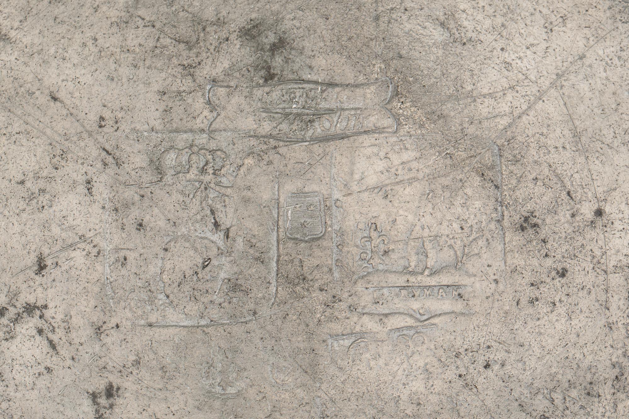 TALLRIK, tenn, rokoko, Johan Gustaf Ryman(1761-1797) Stockholm.