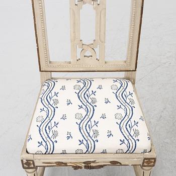 Four late-Gustavian chairs, Lindome, Sweden, around 1800.