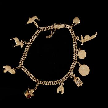 BERLOCKARMBAND, guld 18K, ESM, 1946. Vikt ca 15 gram.