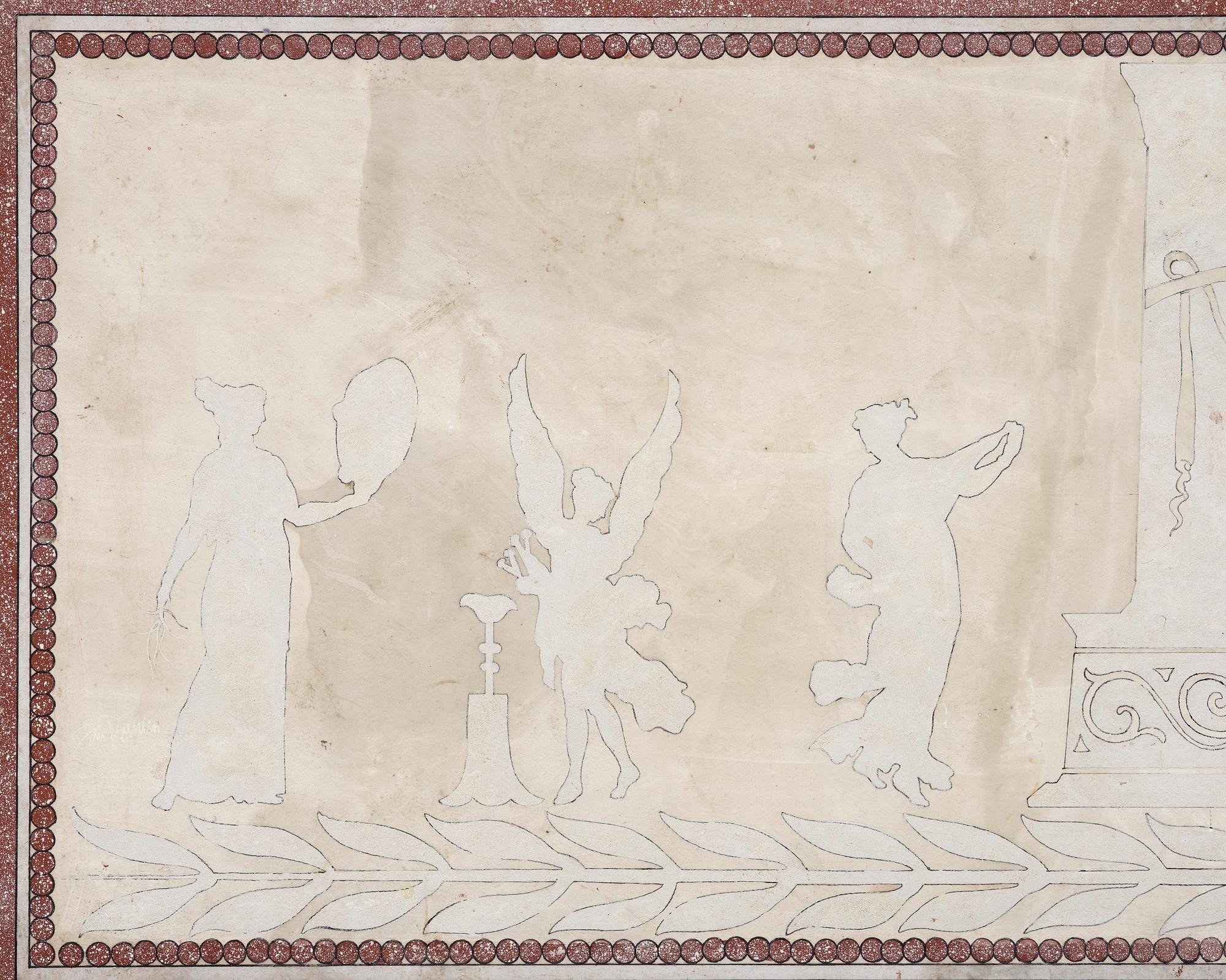A Italian Neoclassical style Scagliola Table top, 19th century, in the manner of Clemente Susini (Florence, 1752-1814).