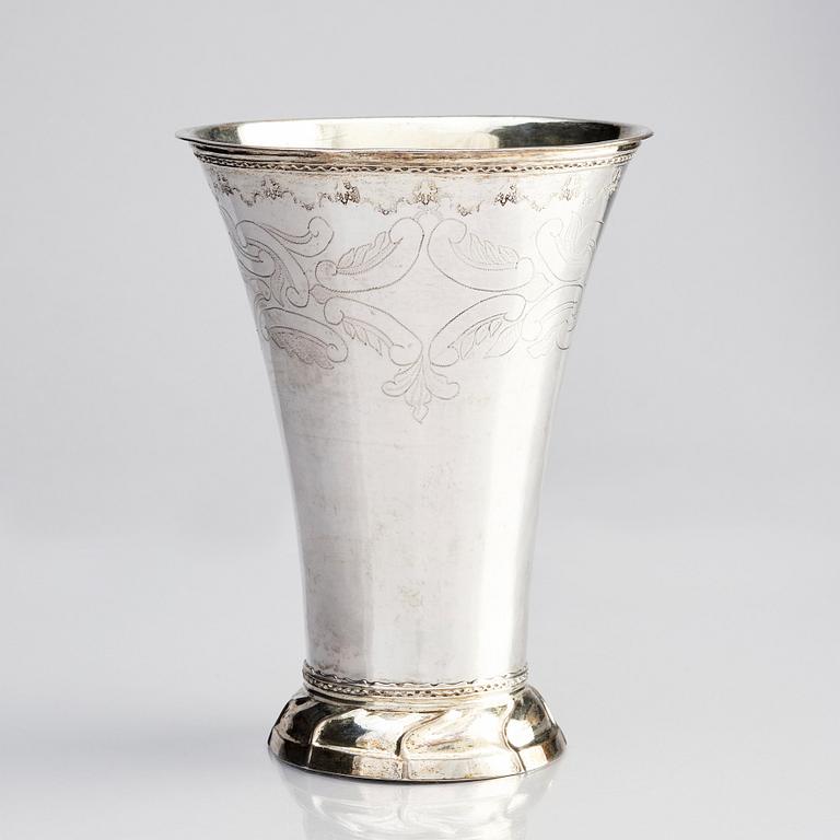 Daniel Lundström, bägare, delvis förgyllt silver, Stockholm, 1778. Gustaviansk.