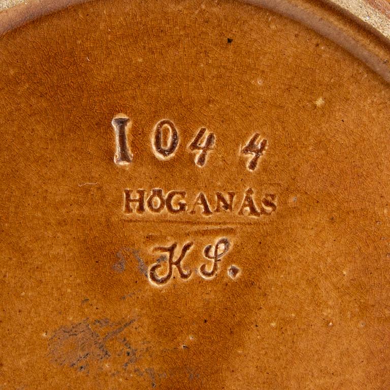 Tobaksburk Höganäs omkring 1900 glaserat lergods.