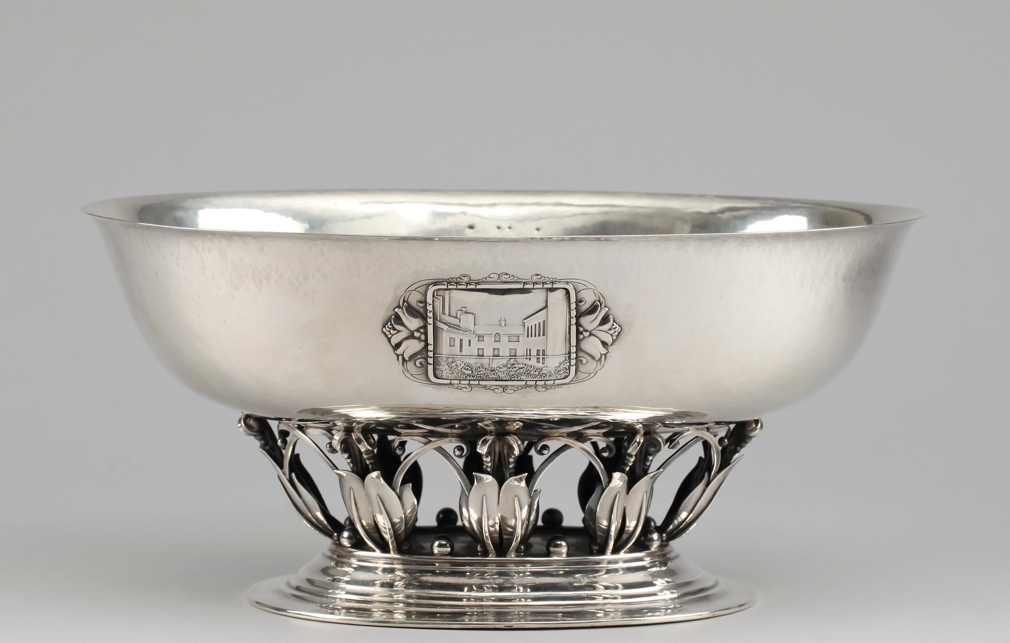 A Georg Jensen centerpiece, Copenhagen 1919-21, Swedish importmarks.