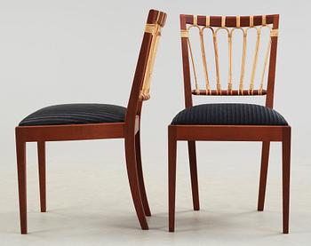 A set of six Josef Frank mahogany chairs, Svenskt Tenn.