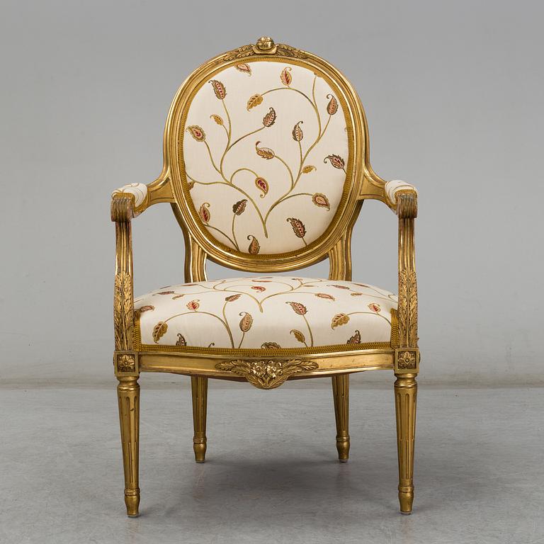 A second half of the 20th century Gustavian style armchair.