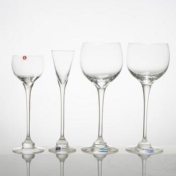 Heikki Orvola, a 111 pieces glass service, "Aurora", Nuutajärvi Notsjö, Arabia and Iittala, late 20th century.