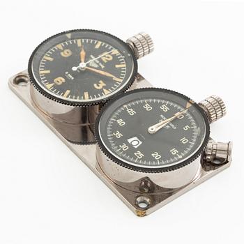 Heuer, Master-Time 8-Days and Monte-Carlo stopwatch, 6 x 11 cm.