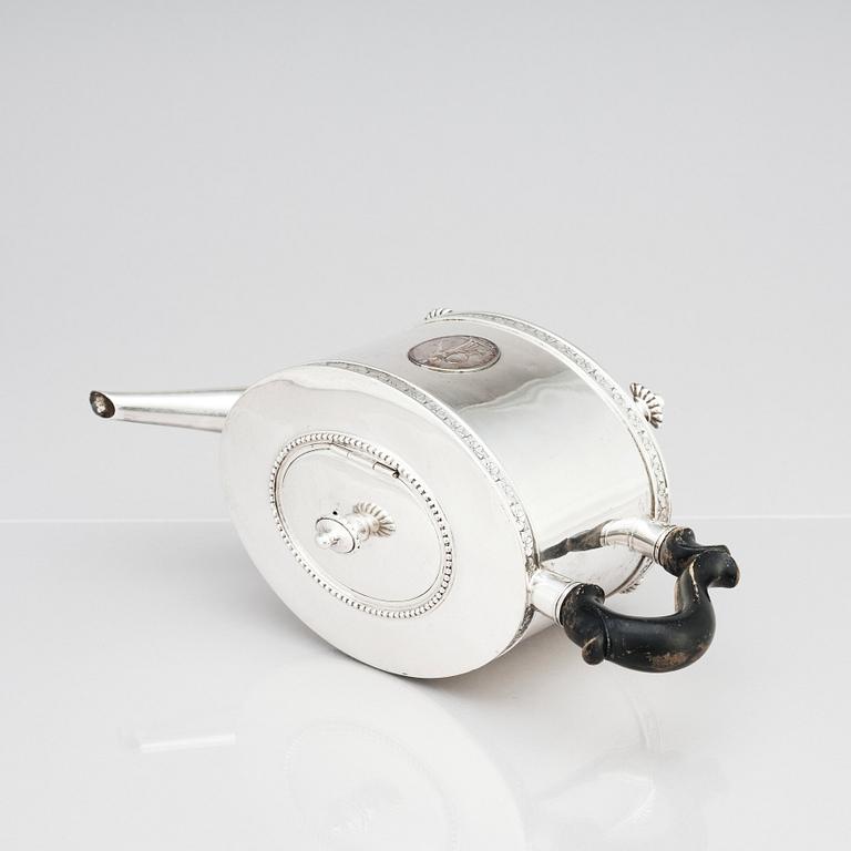 A Swedish late Gustavian silver tea-pot, mark of Johan Abraham Hallard (Hallardt), Stockholm 1794.