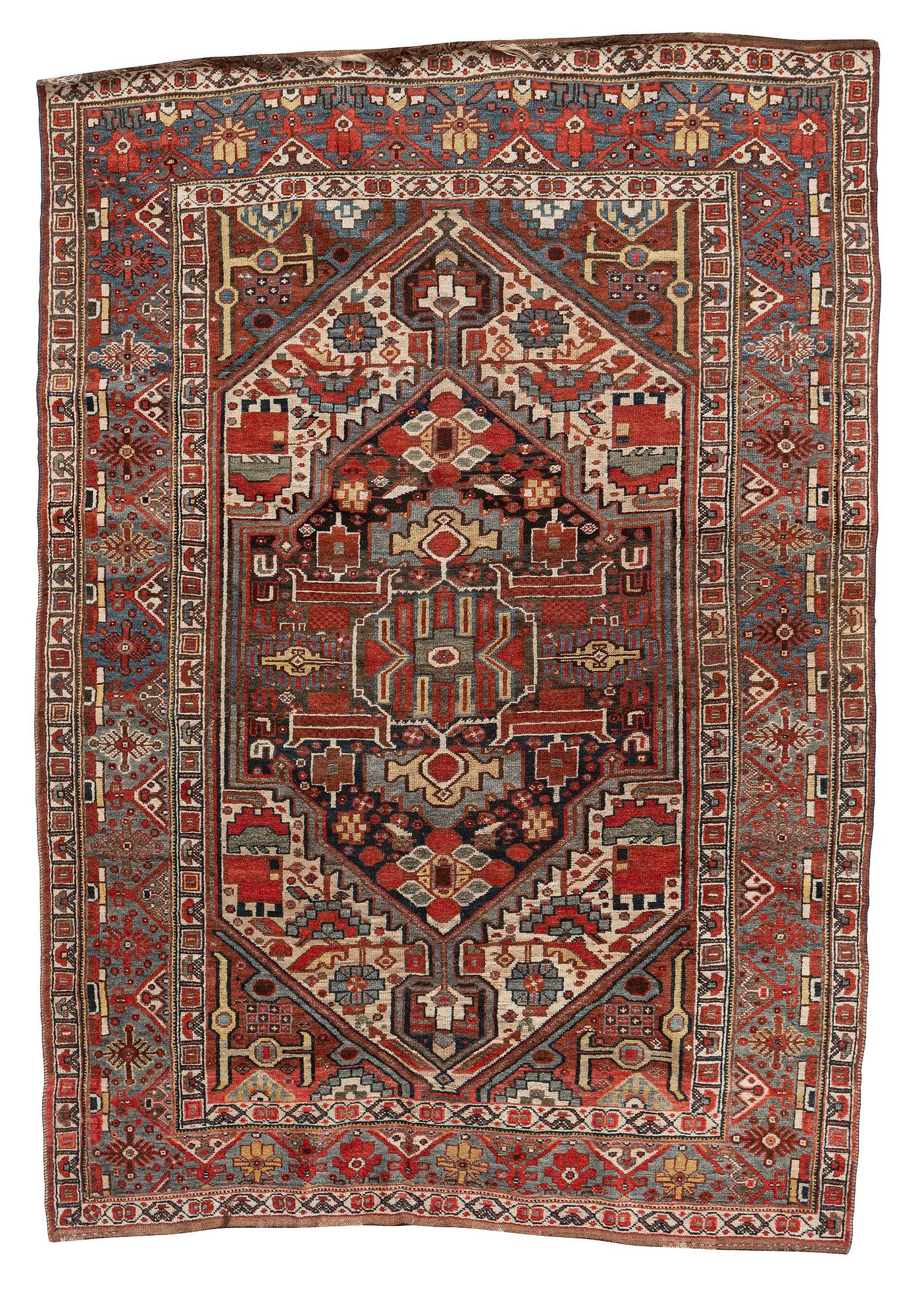 An antique Qashqai rug, southeastern Iran, c. 242 x 170 cm.