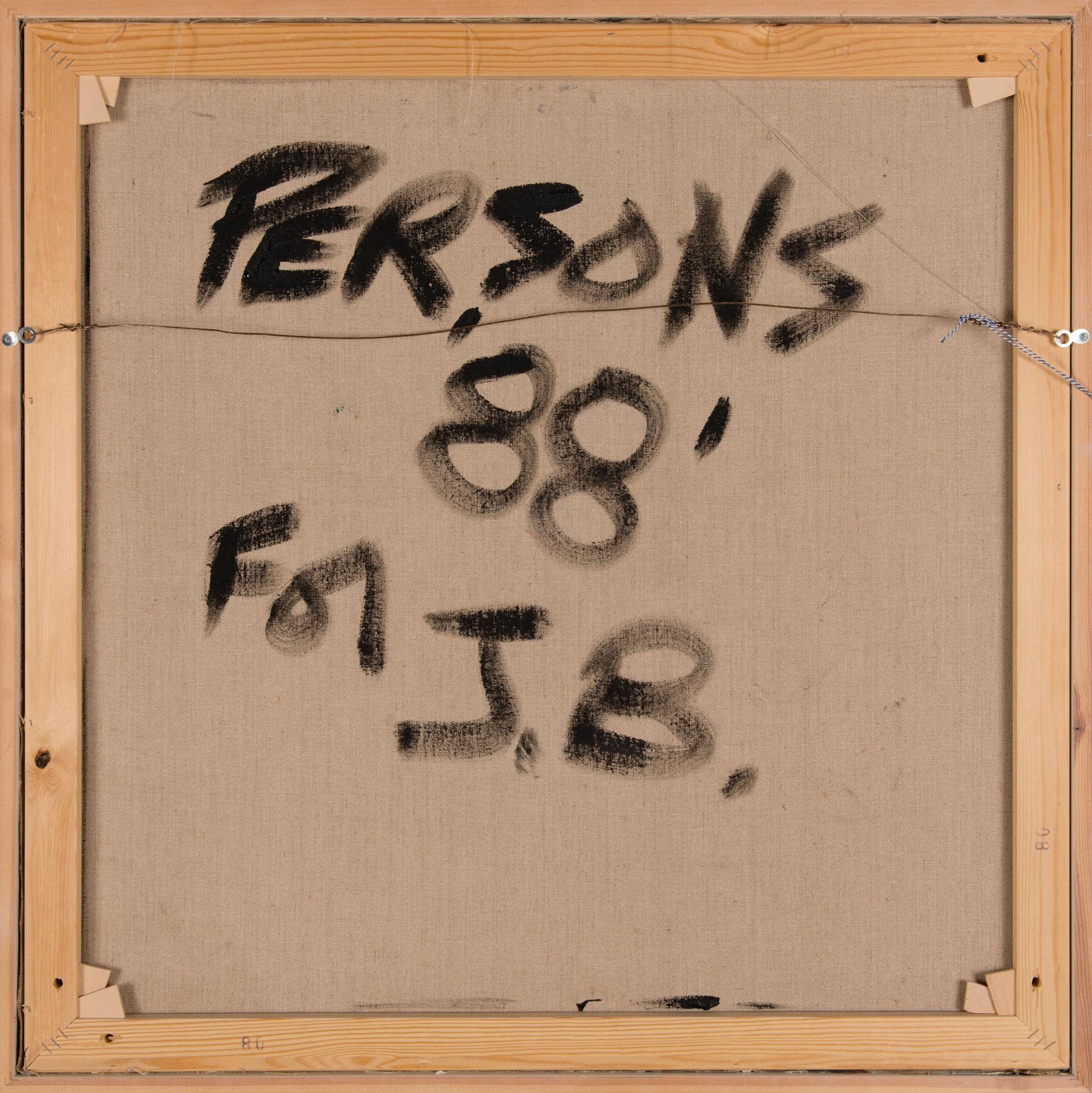 TIMOTHY PERSONS, acrylic on canvas, collage, a tergo signed and dated -88.